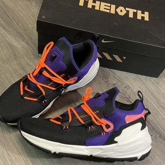 Nike Zoom Moc THE 10TH  BLACK PURPLE ORANGE WHITE NEW IN BOX SIZE 13 - Picture 2 of 6